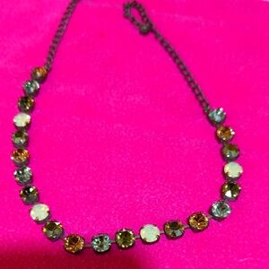 Copper Brown Multicolor Crystal Necklace